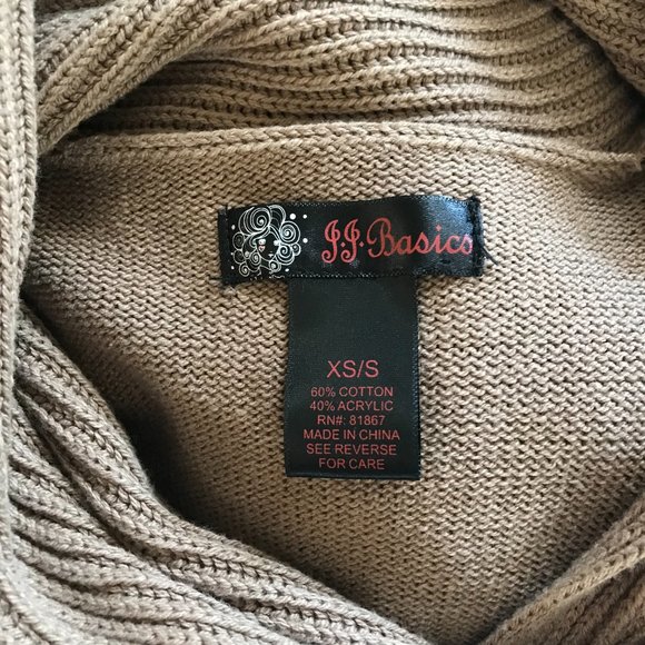 JJ Basics Sweater - Poncho Style | Tan | XS/S - Picture 8 of 9